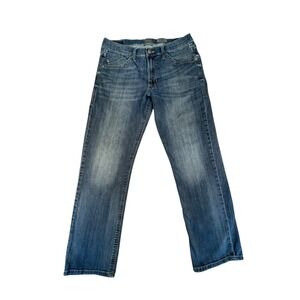 Rock & Republic Jeans Mens 34x32 Denim Cotton Stretch Blue Low Rise Straight Leg